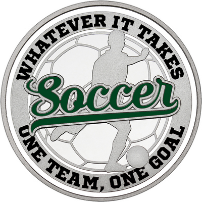 Dark Green "Soccer" with White Outer Circular Borders
